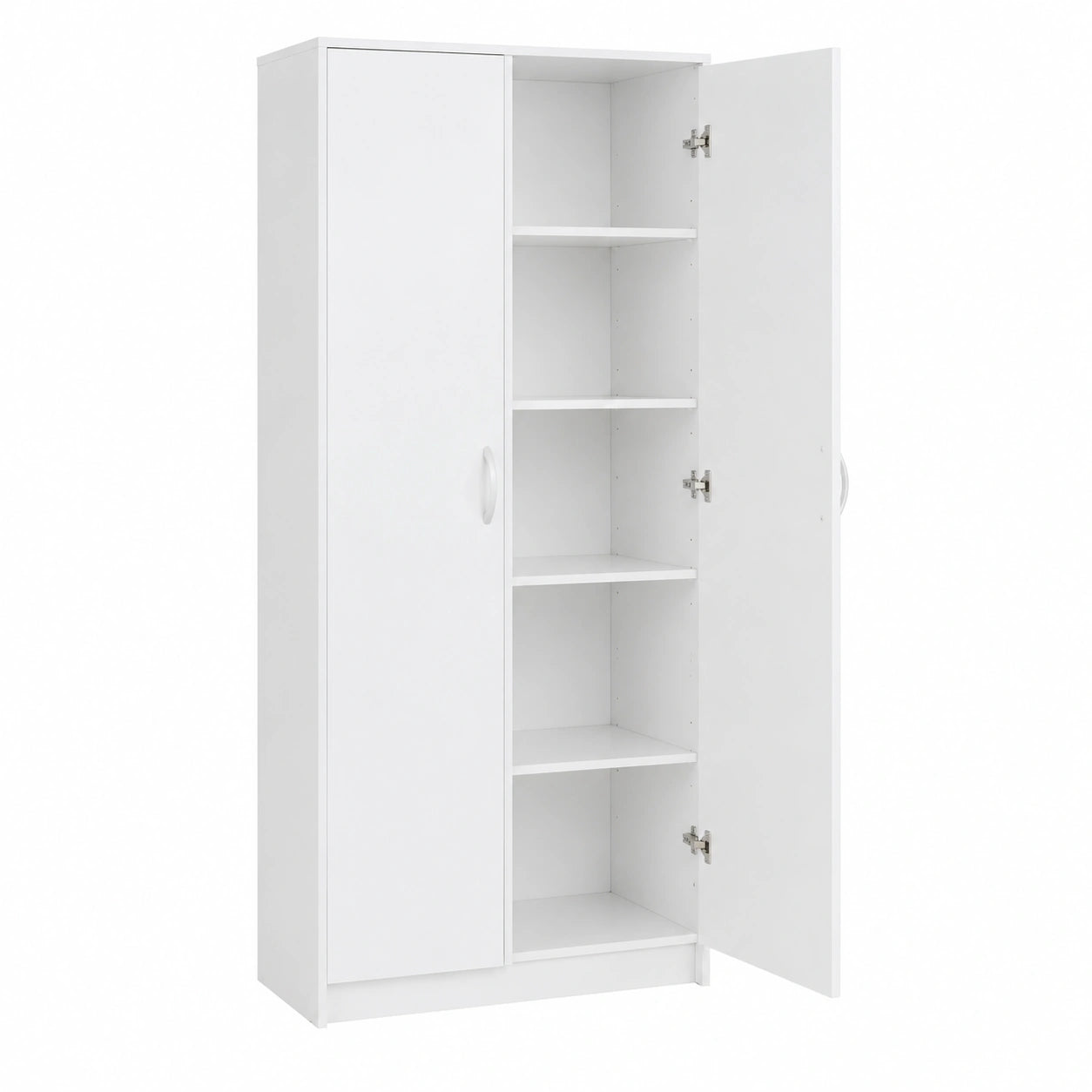 Armoire, en panneaux de bois, avec étagères, avec portes, coloris blanc, 180 x 75 x 35 cm, pour la chambre
