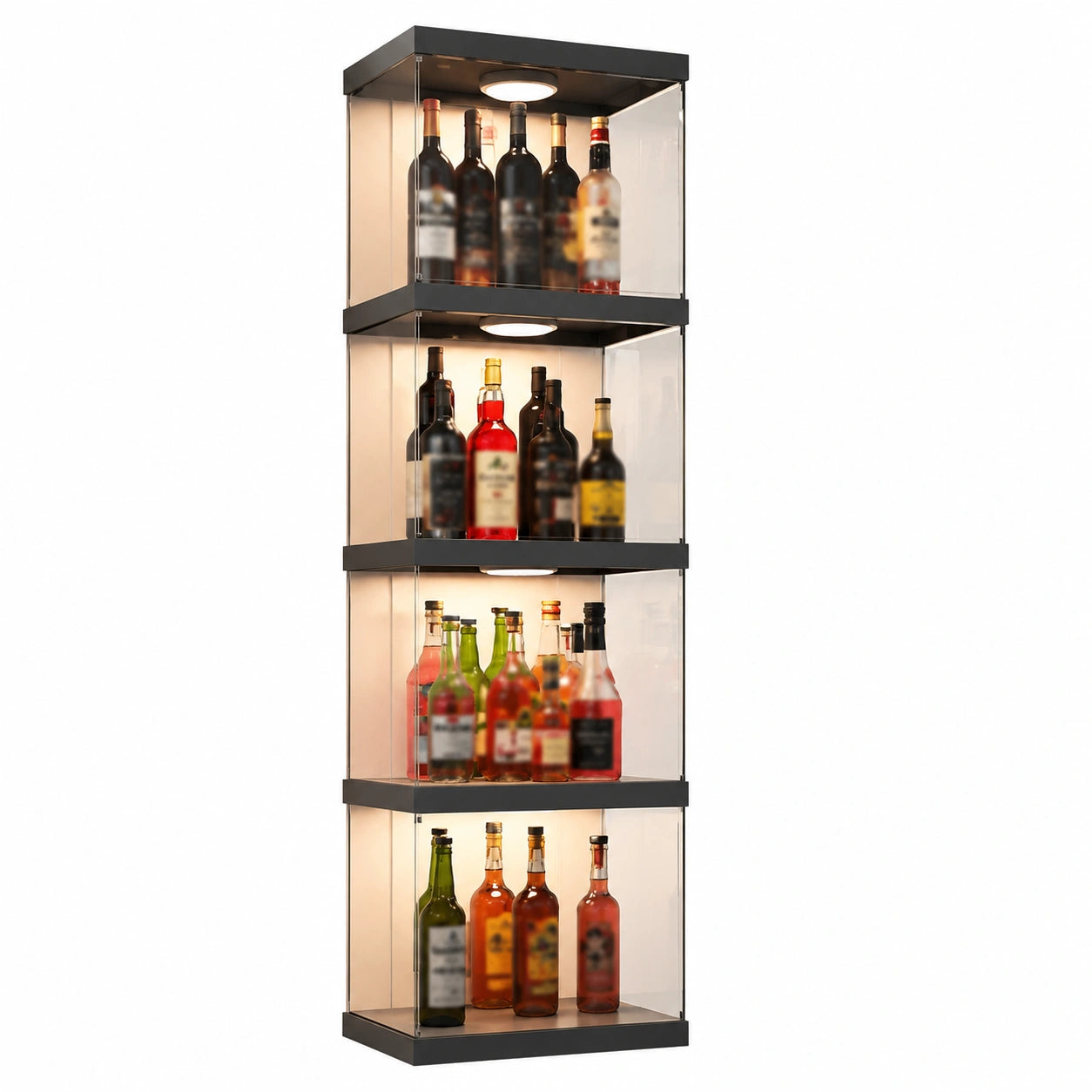 Armoire, avec étagères, coloris transparent, pour la chambre