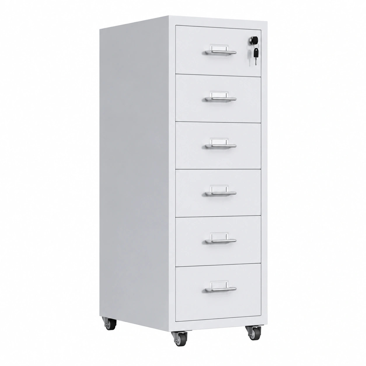 Armoire, avec tiroirs, en acier, coloris blanc, pour la chambre