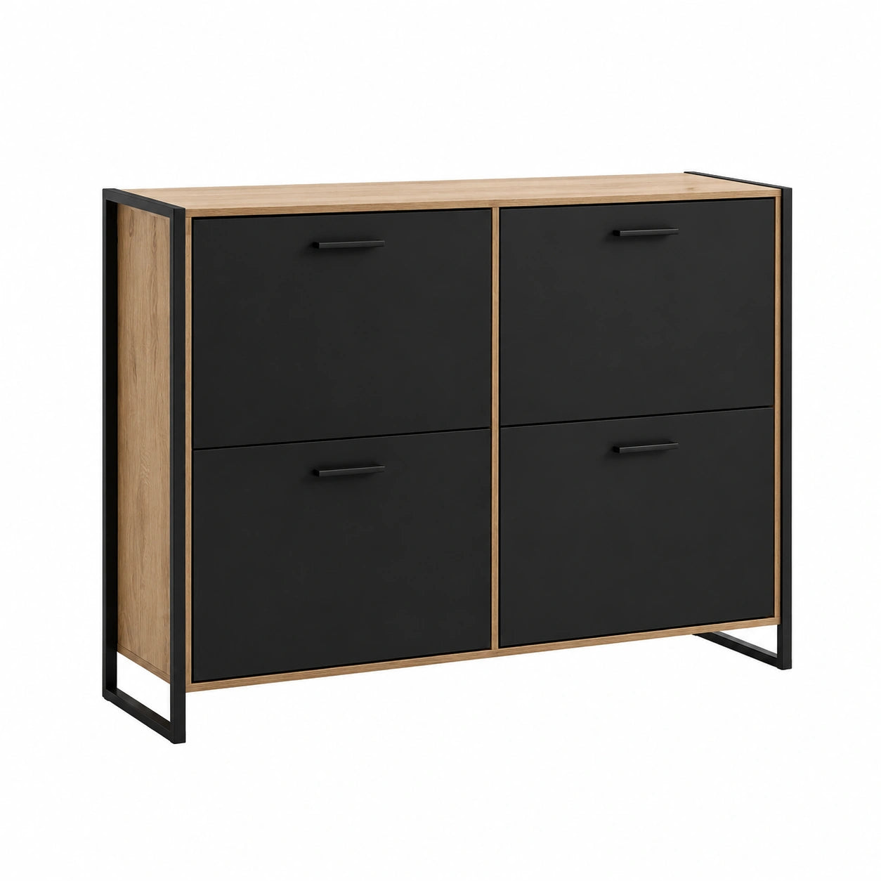 Meuble à chaussures, avec rangement, avec portes, coloris noir, pour l’entrée ou le couloir