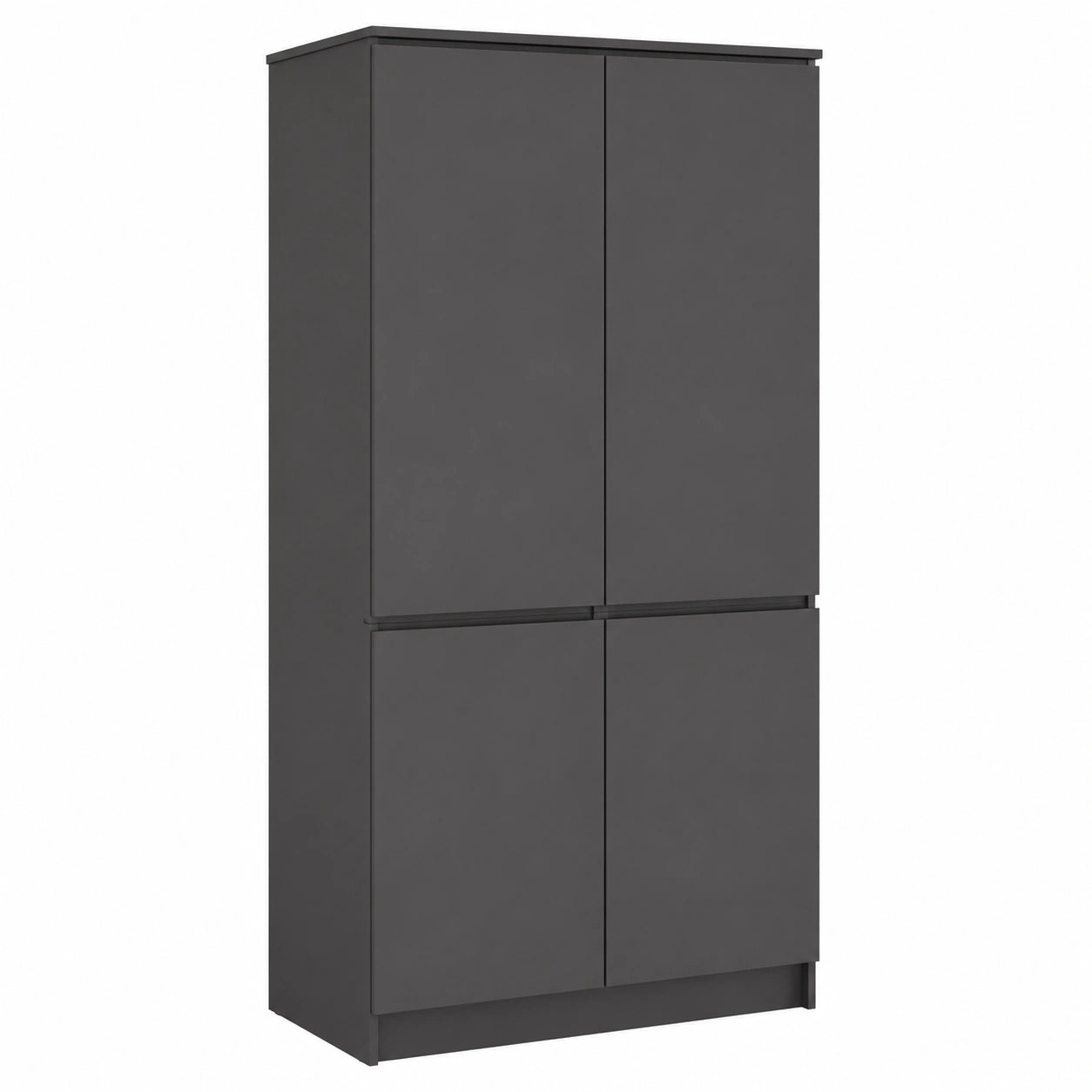 Armoire, avec portes, coloris gris et graphite, 90 x 51 x 180 cm, pour la chambre
