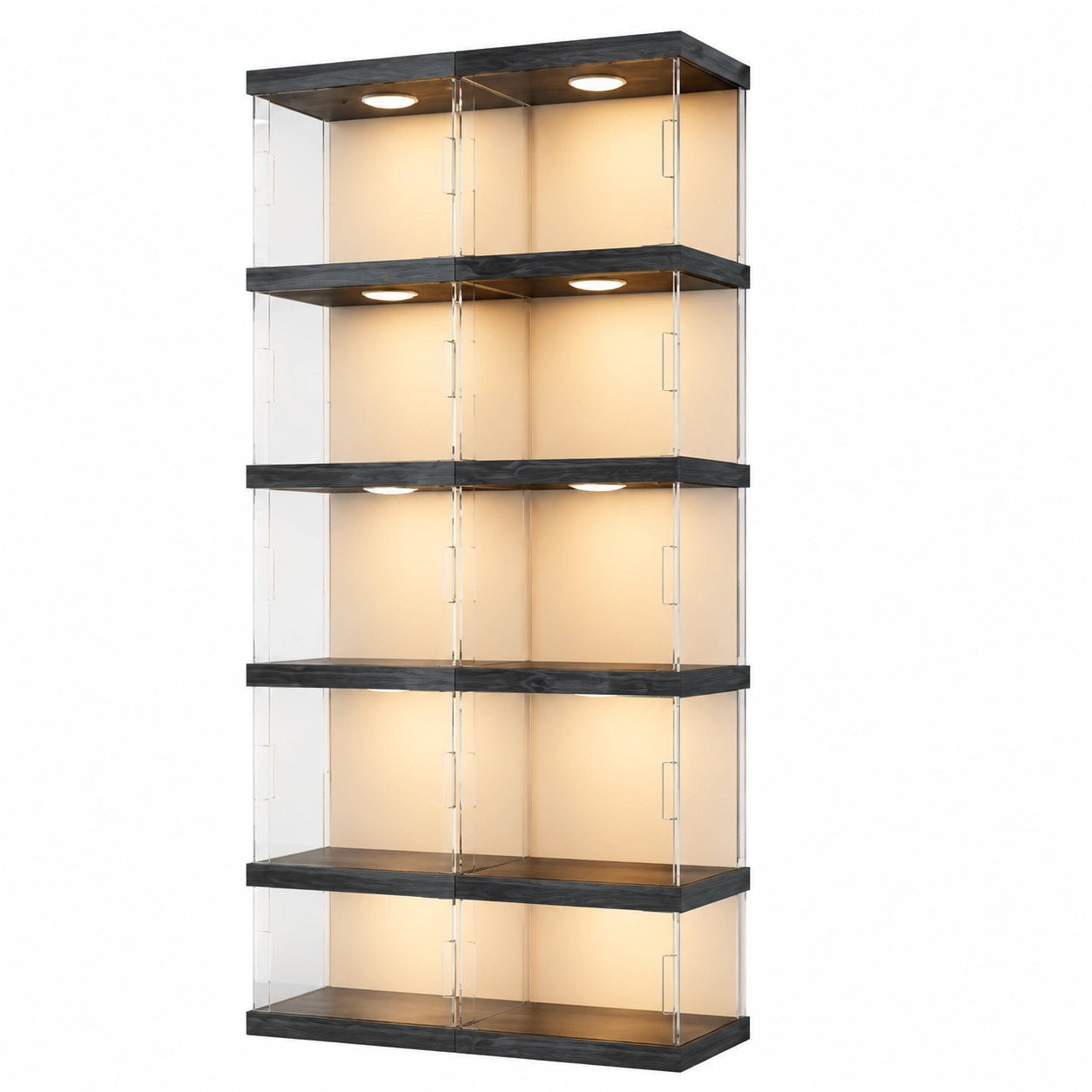 Armoire, avec étagères, coloris transparent, pour la chambre