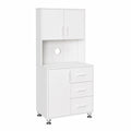 Armoire, avec rangement, avec tiroirs, avec portes, coloris blanc, 60 x 40 x 160 cm, pour la chambre