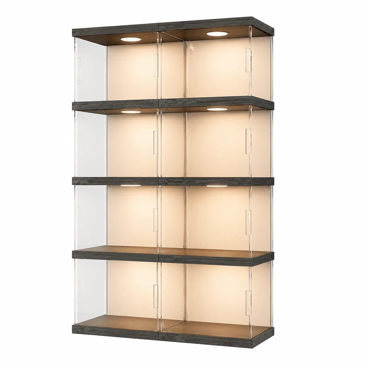 Armoire, avec étagères, coloris transparent, pour la chambre