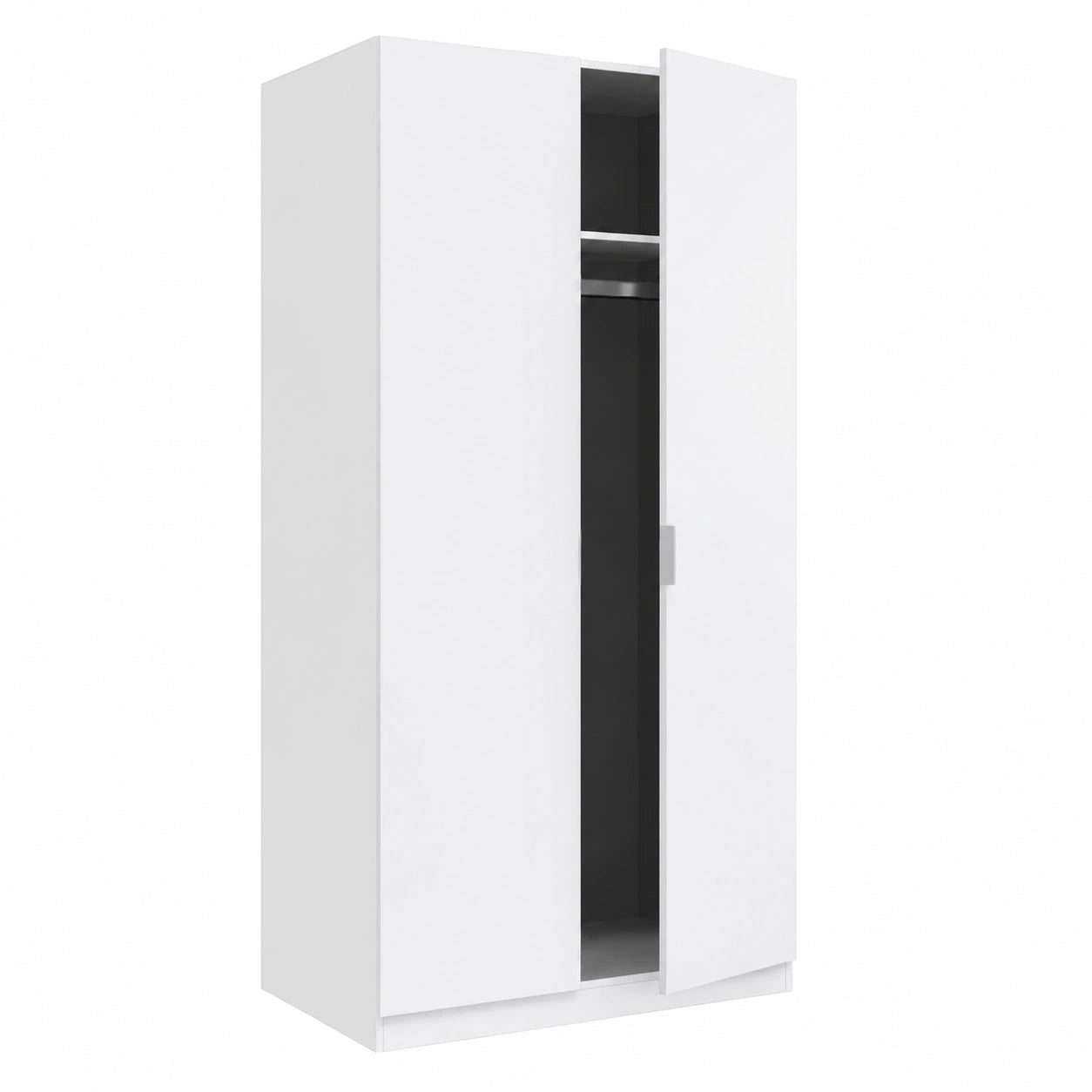 Armoire, avec portes, 81 x 180 x 52 cm, coloris blanc, pour la chambre