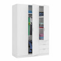 Armoire, avec tiroirs, avec portes, 121 x 180 x 52 cm, coloris blanc, pour la chambre