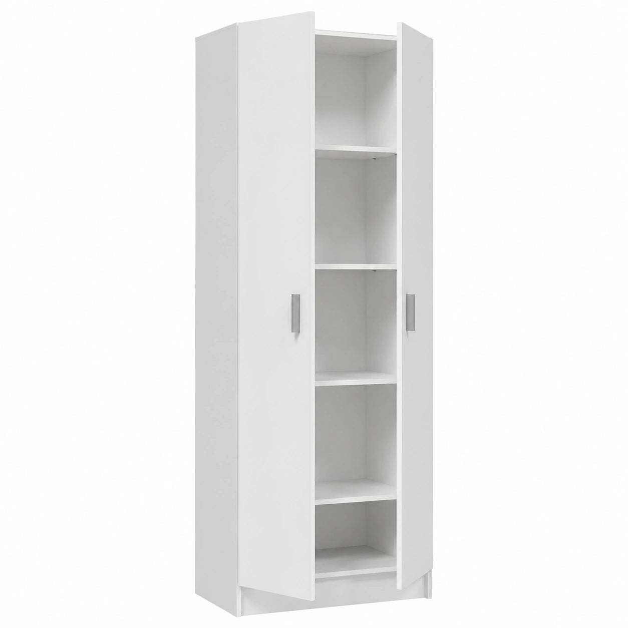 Armoire, avec étagères, avec portes, 180 x 59 x 37 cm, coloris blanc, pour la chambre
