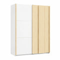 Armoire, avec portes coulissantes, avec portes, en chêne, coloris blanc, pour la chambre