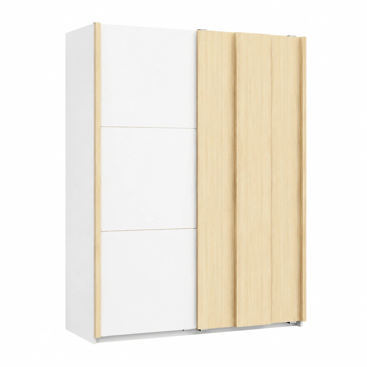 Armoire, avec portes coulissantes, avec portes, en chêne, coloris blanc, pour la chambre
