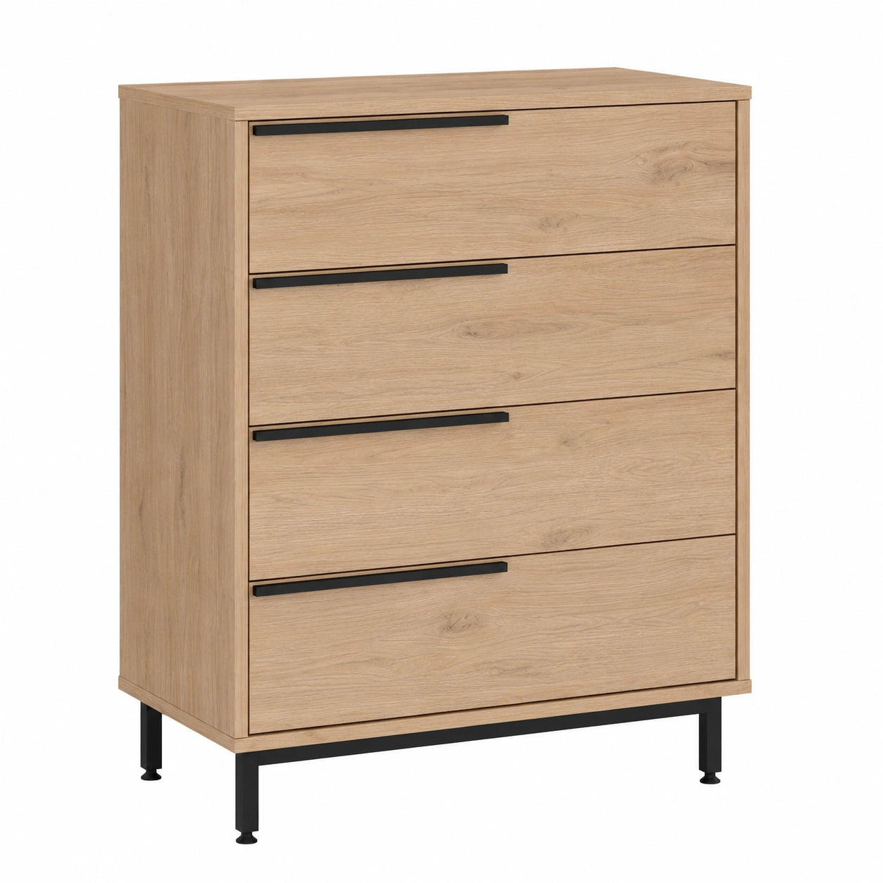 Armoire, avec tiroirs, en panneaux de bois, coloris gris et marron, 95 x 75 x 44,5 cm, pour la chambre